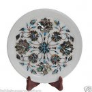 White Marble Serving Tray Plate Kishti Turquoise Pauashell Mosaic Inlay Art Gift White Marble Serving Tray Plate Kishti Turquoise Pauashell Mosaic Inlay Art Gift