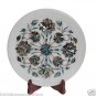White Marble Serving Tray Plate Kishti Turquoise Pauashell Mosaic Inlay Art Gift