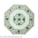 12" Marble Cofffee Table Top Side Malachite Pietra Dura Handmade Home Decor Art