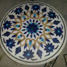 24" Marble Coffee Table Top Dining Marquetry Inlaid Mosaic Lapis Lazuli