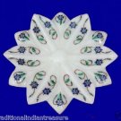 5" White Marble Dry Fruit Bowl Collectible Malachite Semi Precious Inlay Work 5" White Marble Dry Fruit Bowl Collectible Malachite Semi Precious Inlay Work