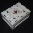 Marble Pietra Dura Jewelry Box Handmade Trinket Lapis Inlaid Home Decor Gifts