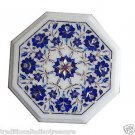 Size 12"x12" Marble Side Coffee Table Top Rare Lapis Stone Mosaic Home Deco H006