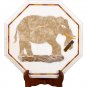 20" Marble Coffee corner Table Top Handicraft Semi Precious Elephant Inlay Decor