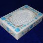 6"x4"x1.5" White Marble Jewelry Box Turquoise Inlay Handmade Pietra Dura Decor