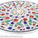 24" Marble Dining Table Top Parrot Arts Handmade Malachite Pietra Dura Gifts New