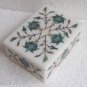 4"x3"x2" Marble Jewelry Box Handmade Malachite Mosaic Pietra Dura Decor Arts