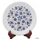 9"x 9" Marble Serving Tray Plate Lapis Gem Peacock Inlaid Pietradure Home Decor 9"x 9" Marble Serving Tray Plate Lapis Gem Peacock Inlaid Pietradure Home Decor