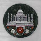 15" Black Marble Side Coffee Table Top Floral Taj Mahal Pietra Dura Home Decor