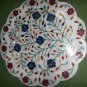 15" Decorative White Marble Plate Pietra Dura Marquetry Handmade Decor Gifts