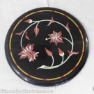 12" Black Table Top Unique Coffee Handmade Marquetry Home Decorative Gifts Art