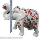 10" Decorative Marble Elephant Carnelian Floral Pietra Dura Mosaic Gifts Decor
