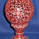 9" Decorative Marble Candle Holder Lamp Red Color Hand carved Aroma Home Decor 9" Decorative Marble Candle Holder Lamp Red Color Hand carved Aroma Home Decor