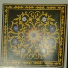 2'x2' Black Marble Coffee Center Table Top Rare Mosaic Inlay Work Patio Decor 2'x2' Black Marble Coffee Center Table Top Rare Mosaic Inlay Work Patio Decor