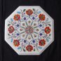13" White Marble Coffee Marquetry Dining Hakik Table Top Home Decor Gifts
