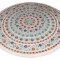 Size 4'x4' White Marble Round Dining Coffee Center Table Top Inlay Mosaic H902
