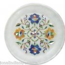 8" White Marble Plate Pietra Dura Lapis Lazuli Handmade Home & Garden Arts Gifts 8" White Marble Plate Pietra Dura Lapis Lazuli Handmade Home & Garden Arts Gifts