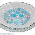 White Marble Dry Fruit Bowl Real Turquoise Gem Inlay Marquetry Kitichen Art Gift White Marble Dry Fruit Bowl Real Turquoise Gem Inlay Marquetry Kitichen Art Gift