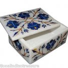 4"x3"x2" Marble Jewelry Box Handmade Lapis Lazuli Pietra Dura Decor Arts Gifts