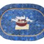 11"x17" Decorative Marble Tray Pigeon Oval Mosaic Lapis Lazuli Home Decor Gifts