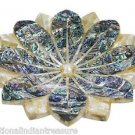 White Marble Dry Fruit Bowl Pauashell Abalone Inlay Pietradure Kitichen Art Gift