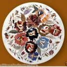 24" Marble Coffee Table Top Floral Design Mosaic Inlaid Pietra Dura Handmade