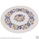 10" Marble Plate Pietra Dura Lapis Lazuli Mosaic Beautiful Home Decor Best Gifts