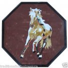 18" Marble Coffee Table Top Pietra Dura Running Horse Floral Inlay Semi Precious