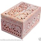6"x4"x3.5" Marble Soapstone Decorative Jewelry Box Handmade Elephnat Carved Arts 6"x4"x3.5" Marble Soapstone Decorative Jewelry Box Handmade Elephnat Carved Arts