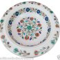 10" White Marble Dry Fruit Bowl Hakik Floral Inlay Mosaic Home Kitchen Decor Art