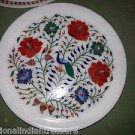 12" Marble Rare Plate Peacock Lapis Lazuli Semi Precious Floral Rare Home Art 12" Marble Rare Plate Peacock Lapis Lazuli Semi Precious Floral Rare Home Art