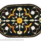 2'x3' Black Marble Oval Dining Table Top Handmade Marquetry Home & Garden Table