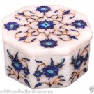 3"x3"x2" Marble Ring Jewelry Box Decorative Floral Art Real Lapis Lazuli Mosaic 3"x3"x2" Marble Ring Jewelry Box Decorative Floral Art Real Lapis Lazuli Mosaic