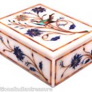 4"x3"x2"  Marble Jewelry Box Semi Precious Lapis Lazuli Handcarving Collectible
