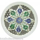 12" Marble Plate Pietra Dura Malachite Filigree Handmade Home Decor Gifts Arts
