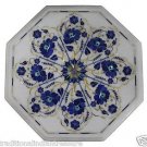 21" Marble Coffee Lapis Lazuli Side Table Top Marquetry Mosaic Home Decor Art
