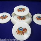 Italian Marble Coaster Set Handmade Elephant Inlaid Hakik Decorative Gifts New Italian Marble Coaster Set Handmade Elephant Inlaid Hakik Decorative Gifts New