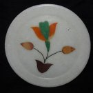 7" Marble Plate Inlaid Pietra Dura Floral Mosaic Fine Design Home Decor Gifts 7" Marble Plate Inlaid Pietra Dura Floral Mosaic Fine Design Home Decor Gifts