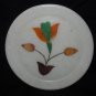 7" Marble Plate Inlaid Pietra Dura Floral Mosaic Fine Design Home Decor Gifts