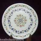 8" White Marble Plate Pietra Dura Lapis Lazuli Pietra Dura Decor Home Arts Gifts 8" White Marble Plate Pietra Dura Lapis Lazuli Pietra Dura Decor Home Arts Gifts