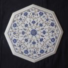 12" Coffee Table Top White Marble Lapis Lazuli Dining Pietra Dura Handmade New 12" Coffee Table Top White Marble Lapis Lazuli Dining Pietra Dura Handmade New