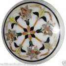 Size 18"X18" Marble Coffee Table Top Rare Pietradure Gems Ornate Home Decor H919