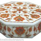 6"x6"x1.5" Marble Decorative Jewelry Box Trinket Hakik Handmade Pietra Dura Arts