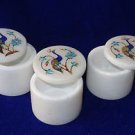 2"x2" Marble Lapis Lazuli Peacock Handmade Jewelry Trinket Box Home Decor Gifts