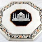 30" White Marble Table Top Taj Mahal Pietra Dura Marquetry Inlay Art Home Decor 30" White Marble Table Top Taj Mahal Pietra Dura Marquetry Inlay Art Home Decor