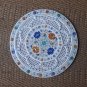 18" Rare White Marble Plate Hakik Lapis Inlaid Mosaic Paua Shell Fine Work Grill