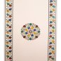 4'x 2' White Marble Coffee corner Table Top Inlay Malachite Handmade Marquetry