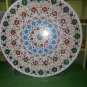 36" Marble Coffee Dining Table Top Floral Round Inlaid Pietra Dura Decor Gifts