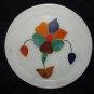 7" Marble Plate Mosaic Floral Fine Design Inlaid Pietra Dura Home Decor Gifts