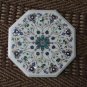 12" White Marble Coffee Table Top Paua Shell Rare Inlay Mosaic Home Decor Gifts